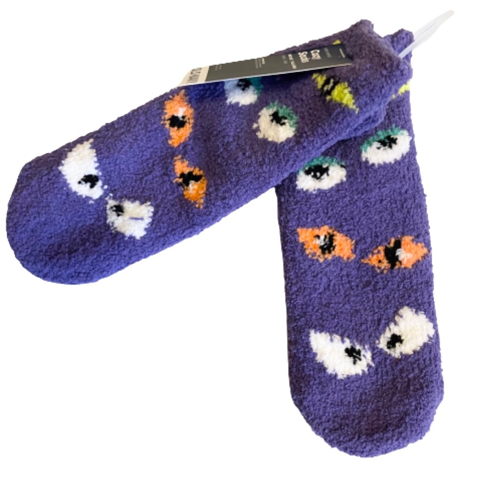 Purple Halloween soft fleece socks booties